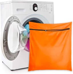 Waszak Voor Huisdieren Wasgoed - 65x70cm - Met Rits Voor Wasmachines - Vangt Dieren Haren Op - Oranje — thumbnail 2