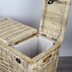 Migo Styling - Wasmand - 3 vakken - Naturel -Met deksel - 85x40xH65 - Riet - Rotan - Trio — thumbnail 3