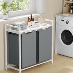 MIRA Home - Wasmand - 2 vakken - Wassorteerder - Laundry Basket - 2x46 Liter - 73x33x72 — thumbnail 3