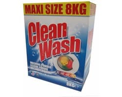 Clean Wash Waspoeder 8kg | ± > 80 Wasbeurten | Krachtig & Milieuvriendelijk voor witte en bonte was | Wasmiddel
