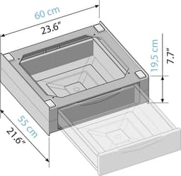 Wasmachine verhoger - Base Tower Extra L60 - universele overlappingsset - voorgemonteerd - met lade van 28 l - inclusief veiligheidsgordel - draagkracht 250 kg - wit Wasmachine verhoger — thumbnail 2