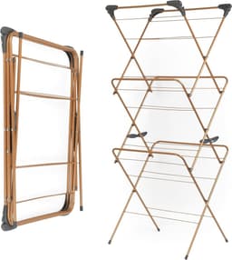 150-jaar jubileum koperen editie elegant kledingrek - 3 lagen - 15 meter droogruimte - opvouwbaar en compact - maximaal 15 kg belasting — thumbnail 2