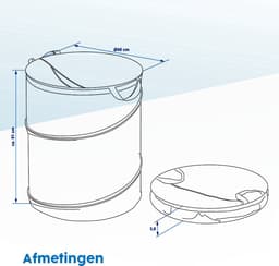 ProPlus Waszak - Wasmand - Pop-up Waszak - Ø 45 cm - Camping Wasmand - Camper/caravan wasmand - Ruimtebesparend - voor Campingreizigers - met Handvat - Opbergmand - Opvouwbaar - Grijs — thumbnail 5