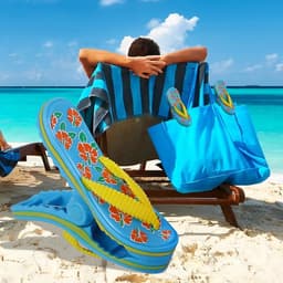 4-delige nieuwe flip-flop-strandhanddoekklemmen, veilige reisknijpers voor binnen en buiten, jumbo-clip voor strand, tuin, zwembad, ligstoel of ligstoel — thumbnail 4