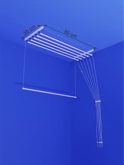 Heavy-duty Ruimtebesparend Plafond Droogrek - 6 stangen elk 80 cm lang — thumbnail 1