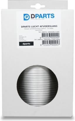 Dparts 120mm aluminium luchtafvoerslang - 1,5 meter - hittebestendig tot 250 °C - flexibel afzuigkap wasdroger lucht afvoer slang - flexibele ventilatieslang buis — thumbnail 2