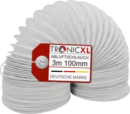 TronicXL PVC afvoerslang UNIVERSEEL 100 mm - 3 m voor droger, airconditioning, en meer - luchtafvoer drogeraccessoires — thumbnail 1
