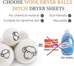 Wollen Drogerballen - 2 Stuks - Wasdrogerballen - Vermindert Droogtijd met 30% - Vermindert Kreukels - Drogerhulpmiddel - Droogballen - Drogergadget - Sneller Drogen - E2.1 — thumbnail 3