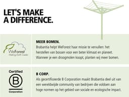 Brabantia Topspinner Droogmolen - 40 m - met Metalen Grondanker - Metallic Grey — thumbnail 4