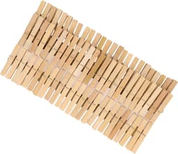 Excellent Houseware Wasknijpers - 300x - bamboe hout - 7 cm — thumbnail 2