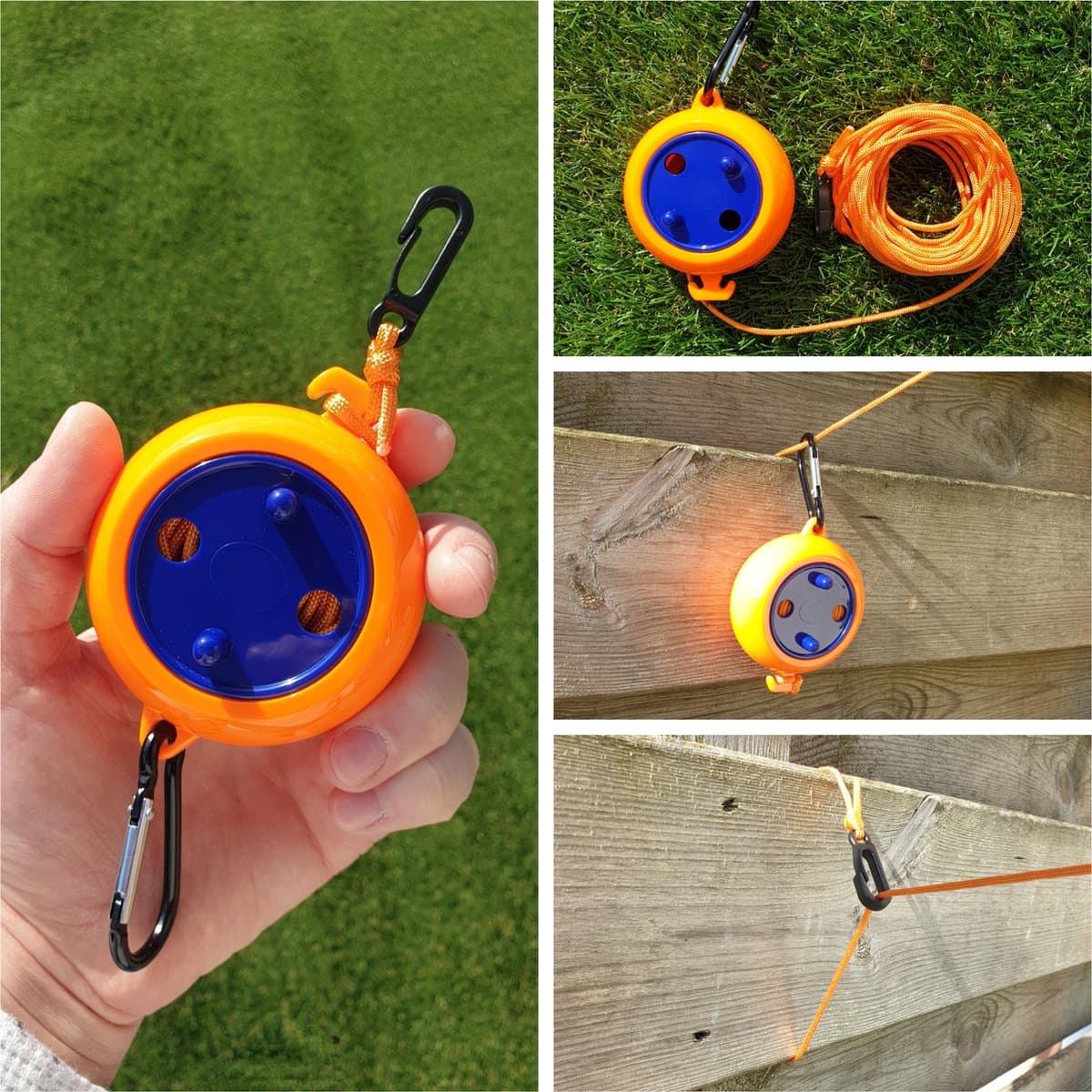 Waslijn oprolbaar - Camping waslijn - Kampeer accessoires - Compacte survival waslijn - Drooglijn - 8 meter — afbeelding 1