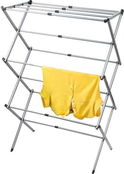 Stevig Telescopisch Droogrek - Staand Kleding Wasdroogrek - Wasrek Droogtoren - Voor 1 Volle Wastrommel - Opklapbaar — thumbnail 1