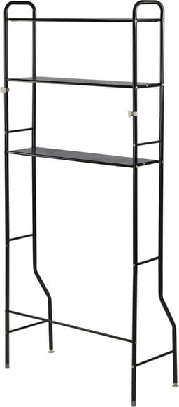 Wasmachine opbergrek zwart - Badkamerrek - Wasmachine ombouw - Opbergrek voor wasmachine - Wasmachine kast - Wasmachine meubel met 3 schappen - 26.5 x 66.5 x 155cm — thumbnail 2