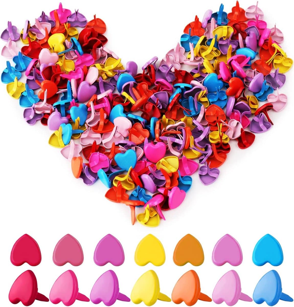 200 Stuks Hartvormige Decoratieve Klemmen voor Knutselen en Scrapbooking — afbeelding 1