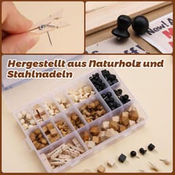 Decoratieve Houten Pushpins Clips voor Kurkborden en Knutselwerk — thumbnail 2