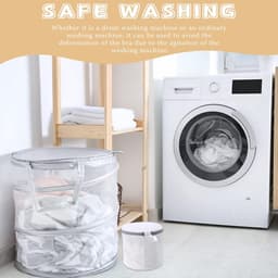 bh-waszakje - 3 ST. - Anti-Vervorming - mesh waszakken - Met Rits - Waszakje Lingerie - 15*17 cm - voor Wasmachine - Cilindrische Ritsen Wasmachinetas - grijs wit — thumbnail 2