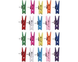 Decoratieve Punaises - Houten Clips Kopspijkers - Kurkbord Bevestigen - Creatieve Vormgeving - 20 Stuks - Meerkleurig