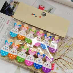 Houten Fotoclips - Konijn Pinnen - Foto Weergave - Vrolijke Kleuren - 12 Stuks - Multicolor — thumbnail 3