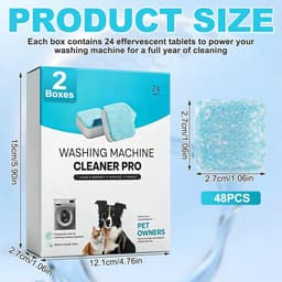 Wasmachine Reiniger Tabs - Dieptereiniging Tabs - Geur en Kalk Verwijderen - Extra Sterk Formule - 48 Stuks — thumbnail 5