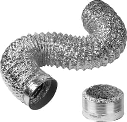 Afvoerslang Flexibel - Aluminium Buis - Afzuigkap Ventilatie - Hittebestendig Materiaal - 150mm Diameter 2m - Zilver — thumbnail 1