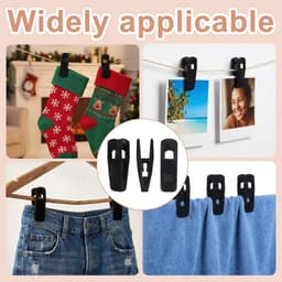 20-stuks Kledingklem - Ophangklem voor kleding - Fluweelzachte kledingklem - Multifunctionele kledingklem - Antislip en laat geen strepen achter - 7,1*2,2*2,2 cm - Geschikt voor broeken, overhemden, rokken, sokken, enz. - Zwart — thumbnail 3