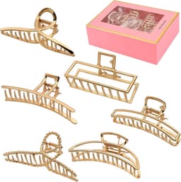 6x Grote Metalen Haar Klemmen - 10cm Antislip Haaraccessoires voor Dik en Dun Haar — thumbnail 1