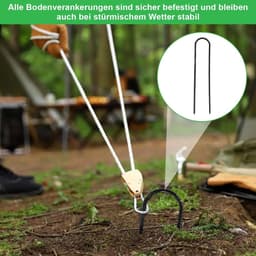 Verzinkt stalen grondankers set met U-vormige haringen - 10 stuks — thumbnail 4