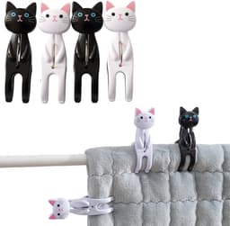 Strandhanddoekclips, katvormige clips, wasknijpers, handdoekclips, antislip, praktisch, winddichte wasknijpers, lakensbevestigingen, veilige bevestigingsmiddelen voor — thumbnail 1