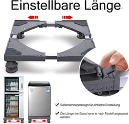 Wasmachine Onderstel - Apparaten Verhoger - Stabiele Plaatsing - Verstelbaar Frame - 45-75 cm - Grijs — thumbnail 5
