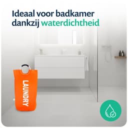 Wonair wasmand - Wassorteerder - Waszak - Wastas - Waszakken Voor Wasgoed - Wasmand Opvouwbaar - Oranje - 81L — thumbnail 5