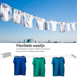 longziming -Binnen- en Buitenwand Droogrek - Uittrekbare Waslijn Tot 3,7 m — thumbnail 5