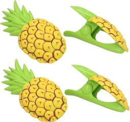 Gerimport Handdoekknijpers - 4x - geel - ananas - handdoekklem - kunststof — thumbnail 1