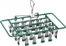 Sokkendroger - Wasknijpers - 28 knijpers - Rechthoek - Sokkenhanger - Sokken droogrek - Droogrek - Wasrek - Droogcarrousel - Droogcarrousel met knijpers - Sokken - Ondergoed - Bh’s — thumbnail 1