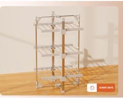 FurnStar - Droogrek K130 - Elektrische droogrek - Verwarmde Wasrek - Droogrek met Verwarming - 59.5 x 62 x 110 cm - Grijs — afbeelding 1