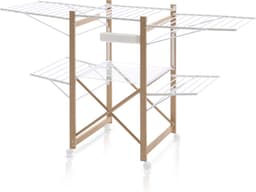 Meisterhome® - Wit - Groot Droogrek - Droogtoren - op wieltjes - inklapbaar – 30 meter droog lengte – Extra stevig en licht – Wasrek – Tot 25 kg wasgoed — thumbnail 1
