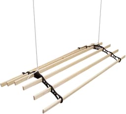 Droogrek Ophangbaar - Zwart - 1.5 meter - plafond wasrek — thumbnail 2