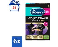 Dr. Beckmann - Kleurverzorging - Intensive Black 2 in 1 - Donkere Was - 6 Doekjes - Voordeelverpakking - 6 stuks