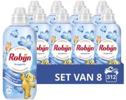 Robijn - Wasverzachter - Morgenfris - 8 flessen - 312 wasbeurten - Voordeelverpakking