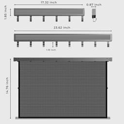 Aan de muur bevestigde kledingdroogrek, opvouwbaar wasdroogrek, 44cm brede aluminium opvouwbare hangende garderobe met 6 handdoekhaken - Zwart — thumbnail 5
