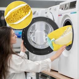 2-pack wasmachine schoenenzakken, herbruikbare schoonmaak schoenenzakken, schoen schoonmaak zakken met rits, mesh waszakken, geschikt voor de meeste soorten en maten schoenen (geel) — thumbnail 2
