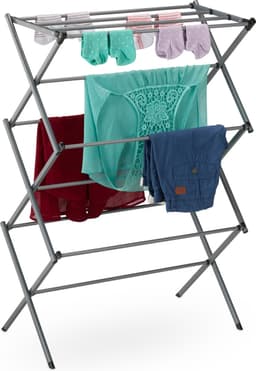 droogrek inklapbaar - tot 25 kg - 105x73x37 cm - staand - zilver — thumbnail 1