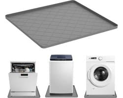 Wasmachine Onderlegger - Apparaat Mat - Vloer Beschermen - XXL Lekbak - 81 x 78 cm - Grijs