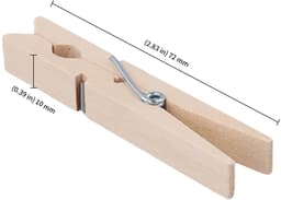 Dailygoods- Houten Wasknijpers 300 Stuks - Berkenhout - 7,2 cm - Knijpers voor Knutselen - Decoraties - Hoge Kwaliteit — thumbnail 3