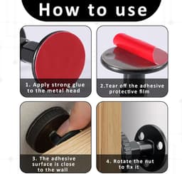 Bedframe Afstandhouders - Muurstabilisatoren Anti-trilling - Meubels Stabiliseren - Verstelbaar Bereik - 4 stuks - Zwart — thumbnail 5