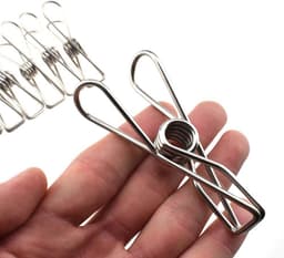 Metalen Kledingknijpers - Roestvrijstalen Knijpers - Kleding Drogen - Sterke Grip - 14 Stuks - Zilver — thumbnail 1
