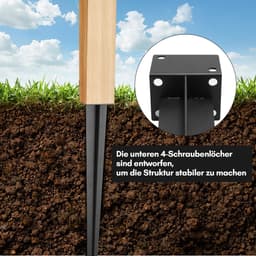 Grondanker Inslag - Paaldrager Huls - Tuinprojecten Stabiliseren - Roestwerend IJzer - 700 mm Lengte - Zwart — thumbnail 4