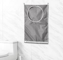 Dailygoods- Wasmand met Deksel - Wasmand 2 Vakken - Wasmand voor Deur - Waszak - Waterdichte Wasmand - Ruime Capaciteit 77x50 cm — thumbnail 3