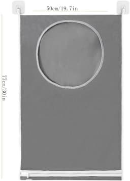 Dailygoods- Wasmand met Deksel - Wasmand 2 Vakken - Wasmand voor Deur - Waszak - Waterdichte Wasmand - Ruime Capaciteit 77x50 cm — thumbnail 4