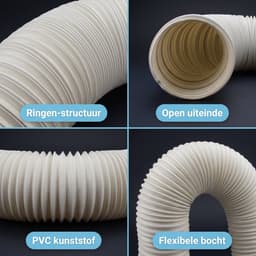 Cheqo® Luchtafvoerslang - Airco Slang - Afvoerslang Airco - Mobiele Airco - Flexibele Slang - Ventilatieslang - Afzuigslang - Airconditioner Slang - Aircoslang - Wit - Universele Vervangingsslang - Uitlaatslang - Airco Buis - Luchtslang — thumbnail 4