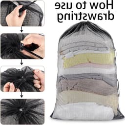 Grote Waszakken voor de Wasmachine, 40 x 50/50 x 60 cm, Herbruikbare Mesh Tas met Trekkoord voor Kleding, Dekbedhoezen en Broeken — thumbnail 4
